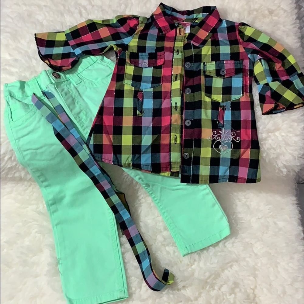Multicolor Chex two piece set
